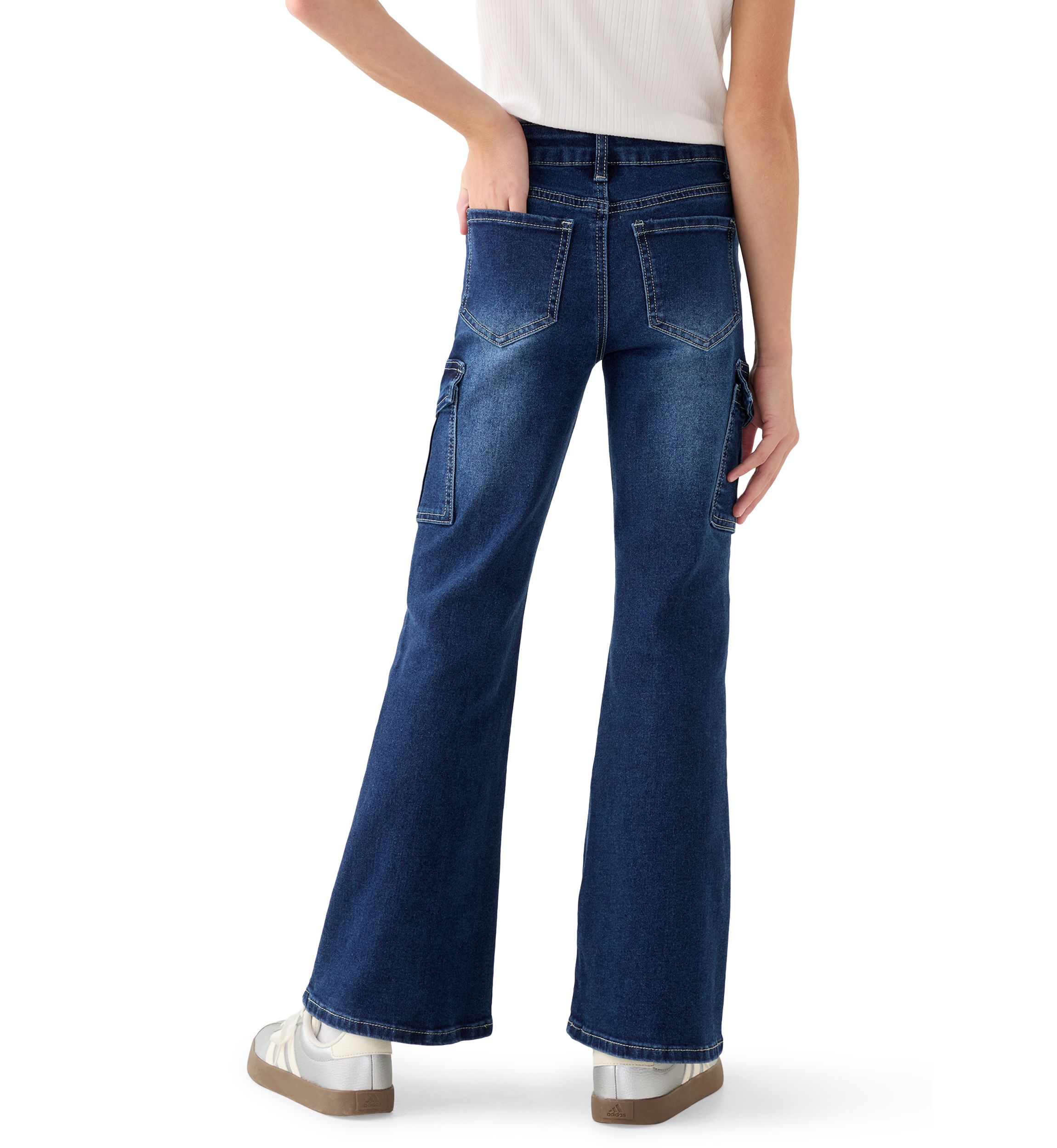 Girls 7-16 Cargo Flare Jeans