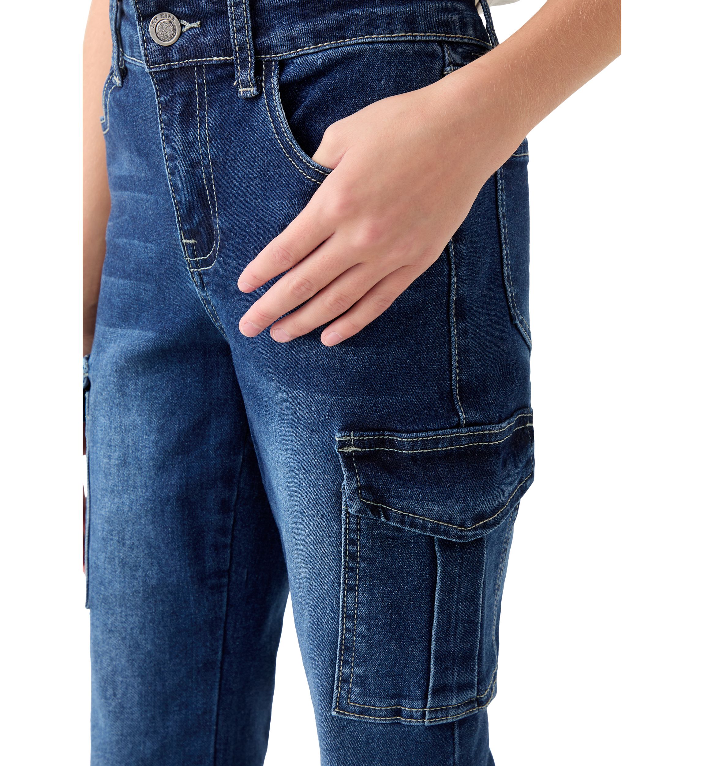 Girls 7-16 Cargo Flare Jeans