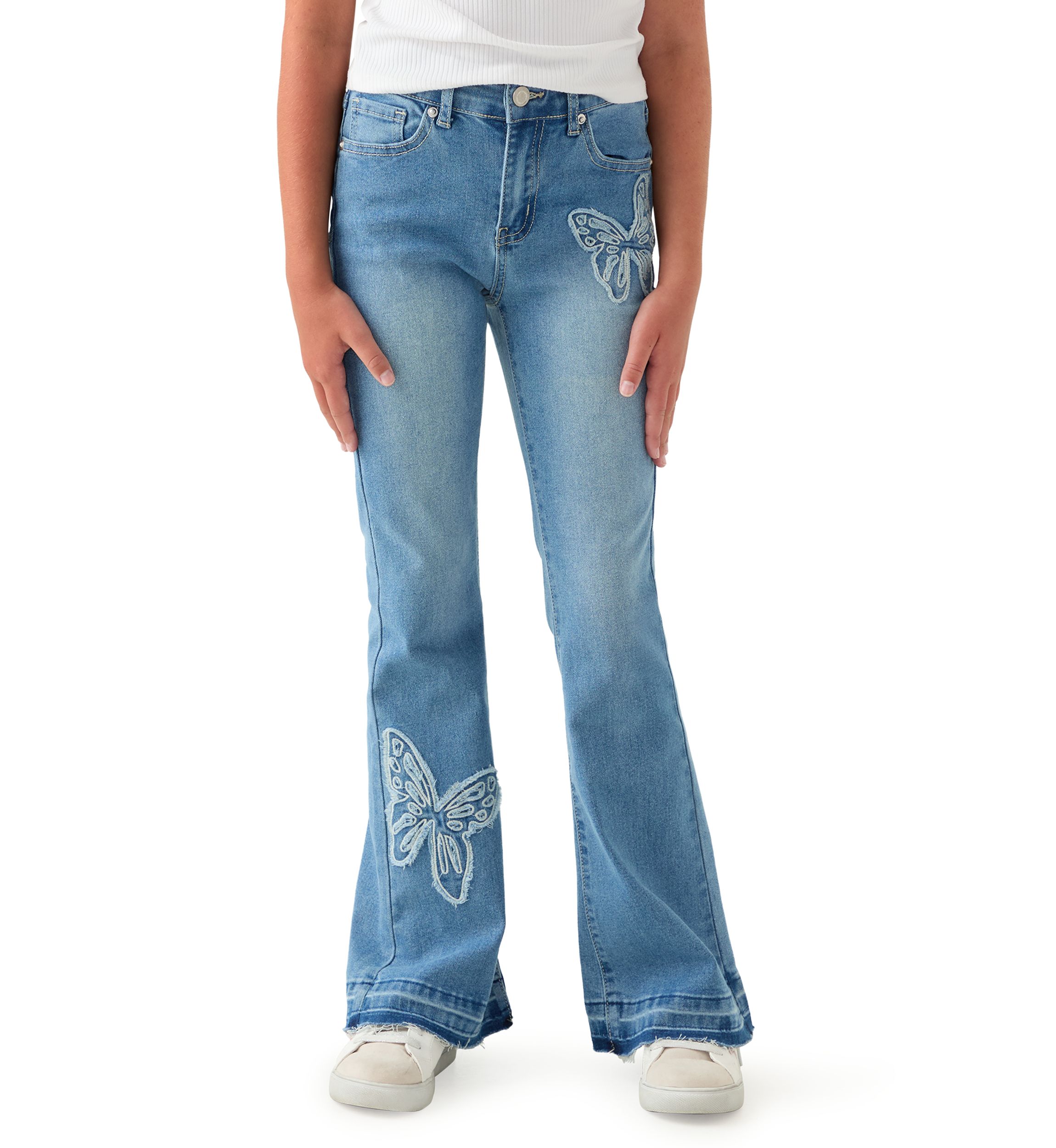 Girls 7-16 Butterfly Flare Jeans