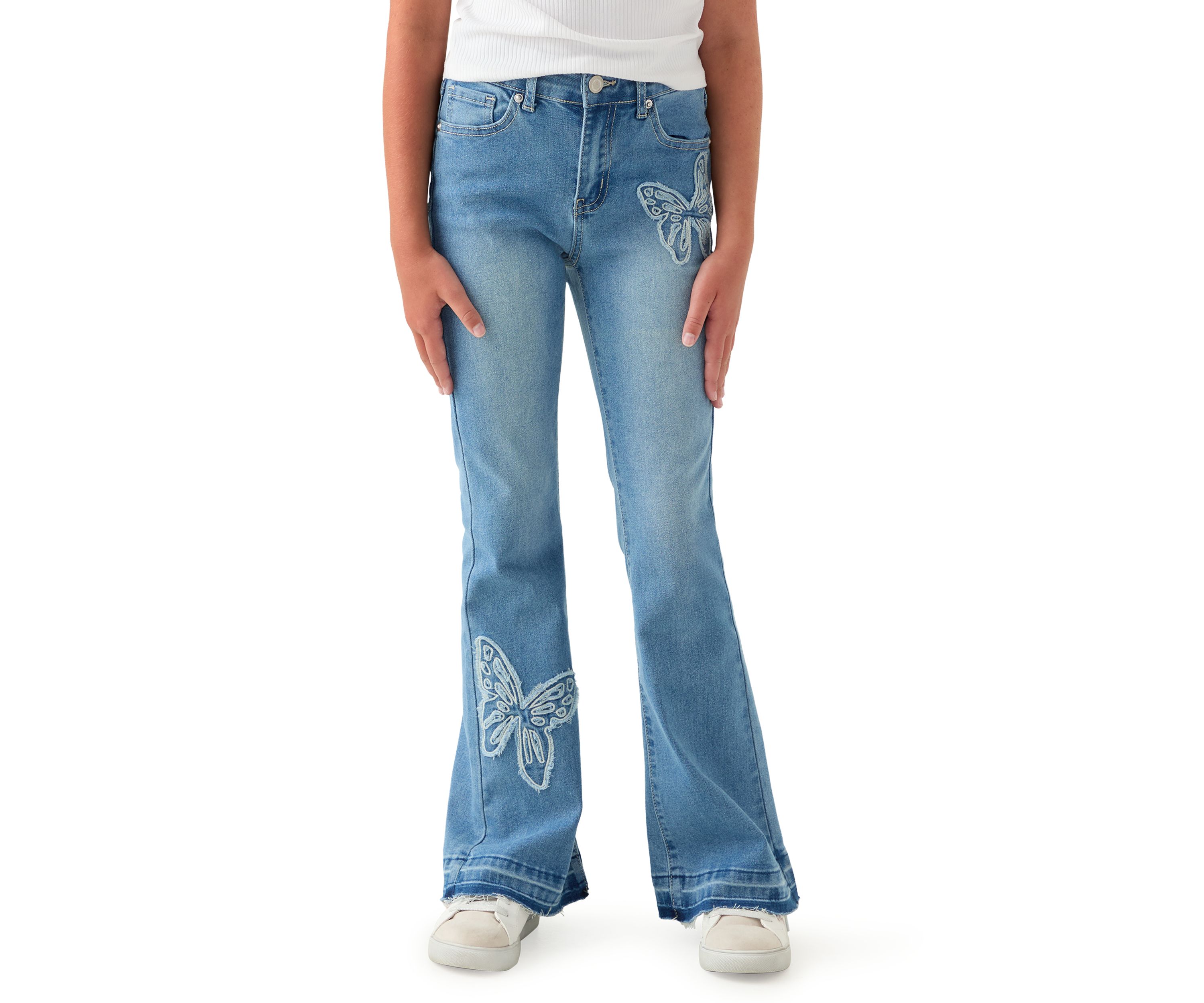 Girls 7-16 Butterfly Flare Jeans