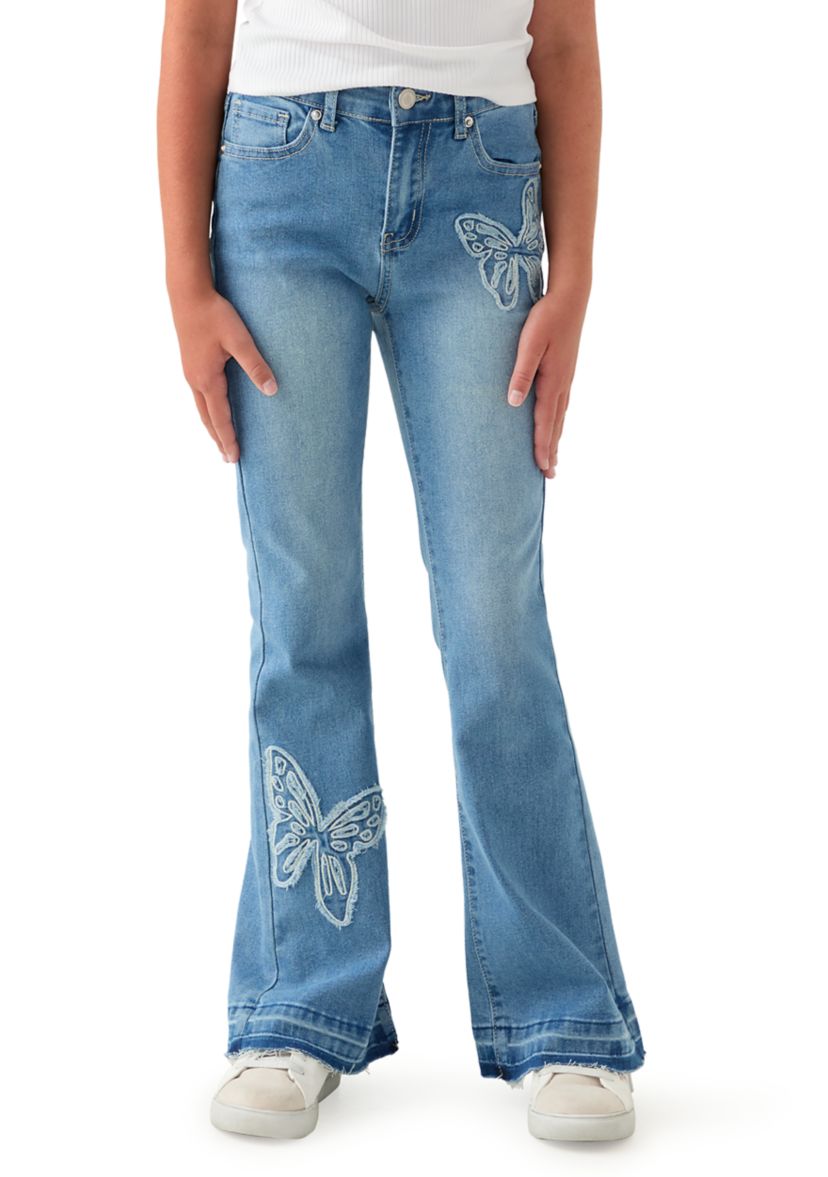 Girls 7-16 Butterfly Flare Jeans