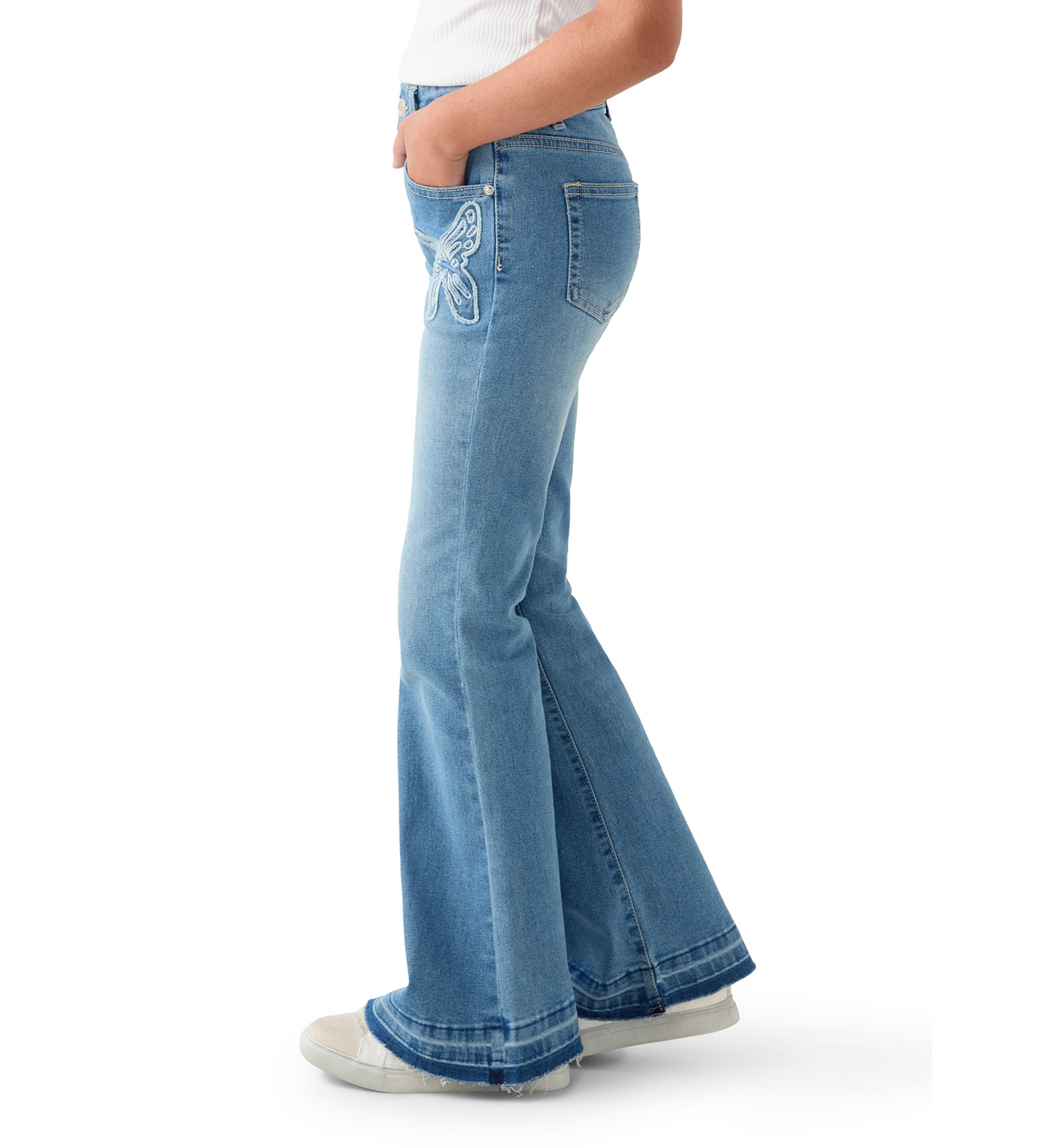 Girls 7-16 Butterfly Flare Jeans