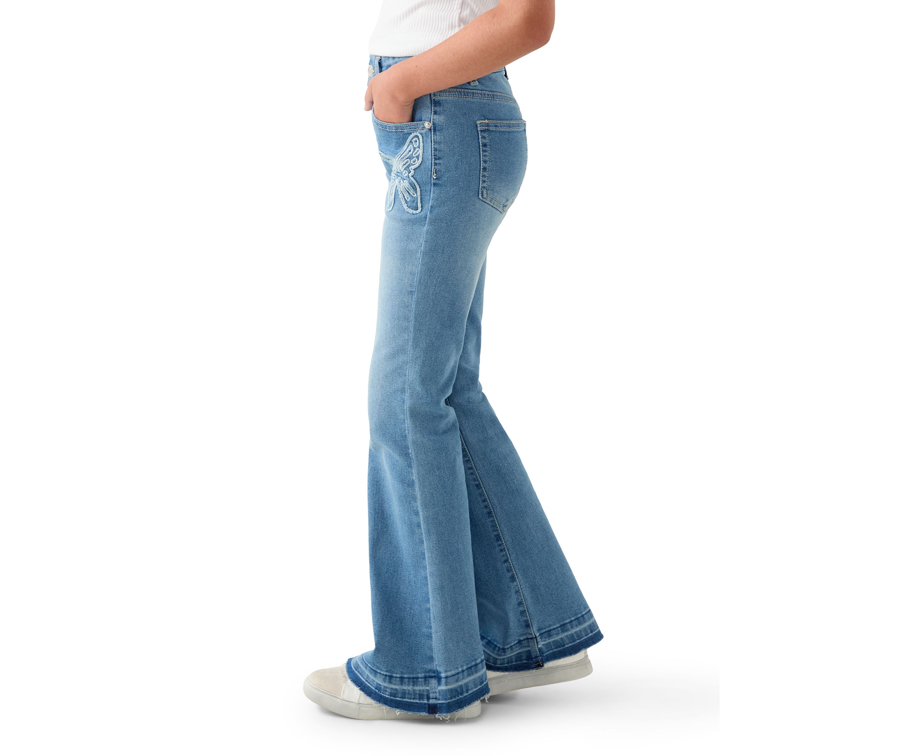 Girls 7-16 Butterfly Flare Jeans