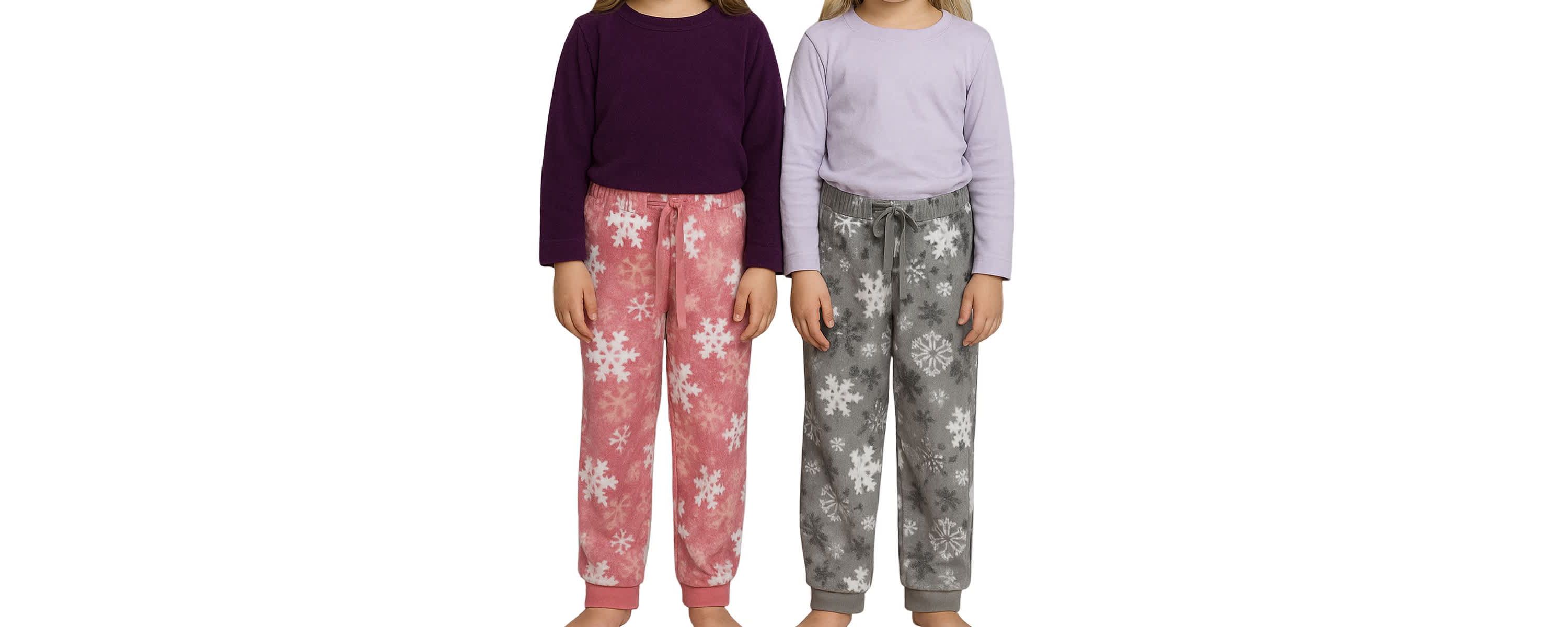 Girls 2 Pack Brushed Fleece Lounge Pants
