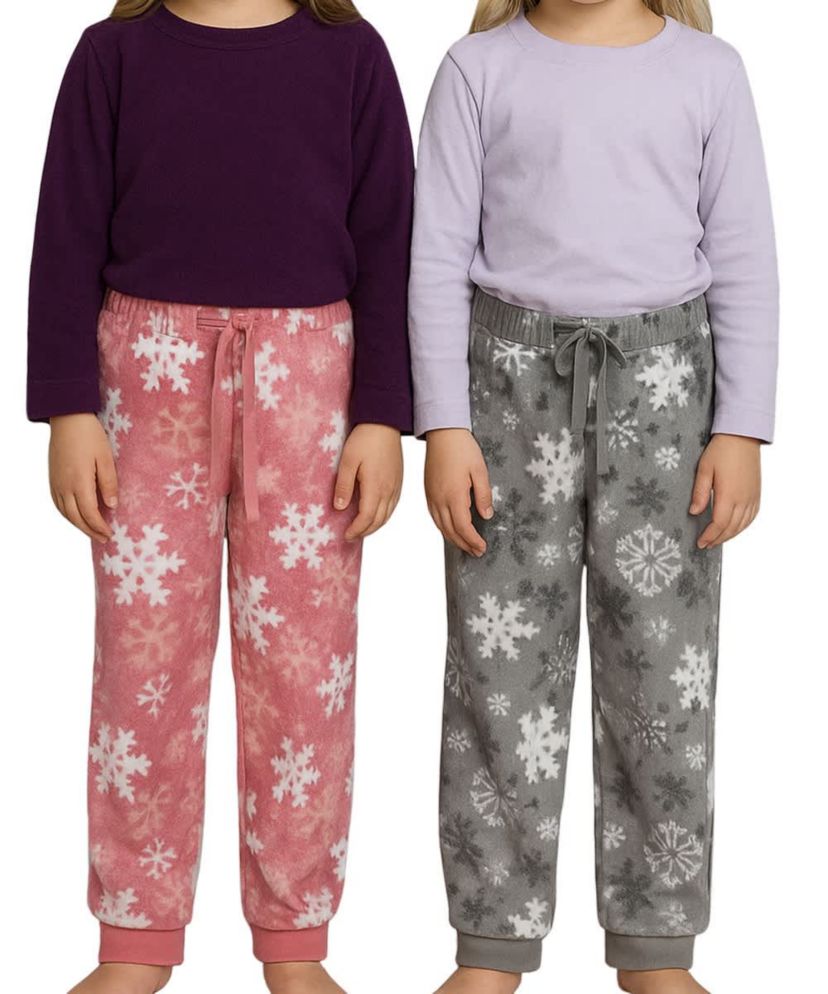 Girls 2 Pack Brushed Fleece Lounge Pants