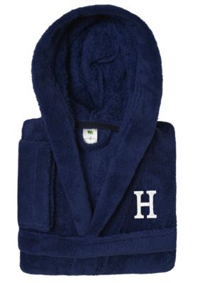 Linum Home Textiles Boys 5-12 Navy Personalized Hooded Bathrobe, Small