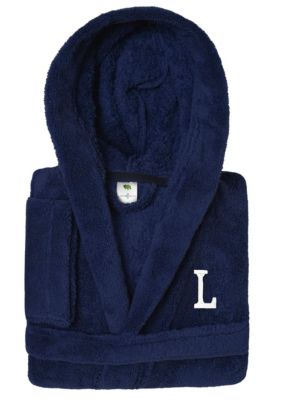 Linum Home Textiles Boys 5-12 Navy Personalized Hooded Bathrobe, Large