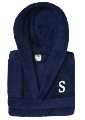 Linum Home Textiles Boys 5-12 Navy Personalized Hooded Bathrobe, Large