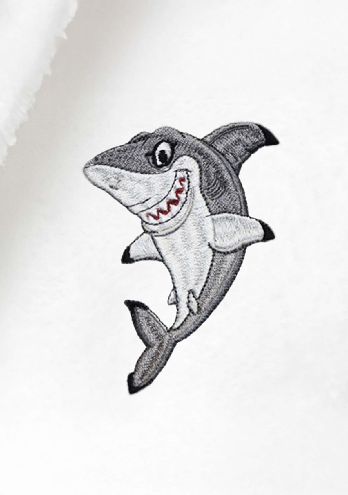 Boys 5-12 Hooded Bathrobe Embroidered with Shark Design