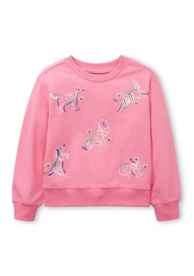 Crown & Ivy Girls 4-6x Dog Pullover
