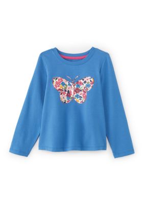Crown & Ivy Girls 4-6x Floral Butterfly Graphic Shirt