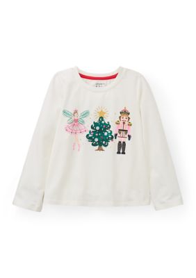 Crown & Ivy Girls 4-6x Nutcracker Graphic Long Sleeve Shirt