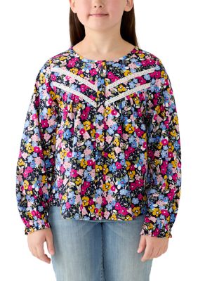 Crown & Ivy Girls 7-16 Floral Woven Top