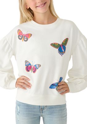 Crown & Ivy Girls 7-16 Ivy Butterfly Graphic Crew Neck Shirt