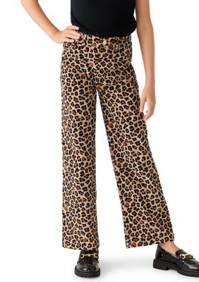 Crown & Ivy Girls 7-16 Animal Print Wide Leg Pants