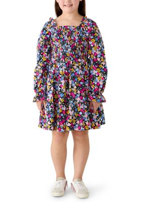 Crown & Ivy Girls 7-16 Floral Smock Tiered Dress