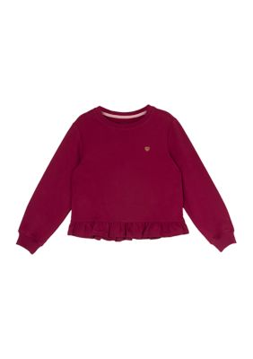 Crown & Ivy Girls 7-16 Ruffle Hem Sweatshirt