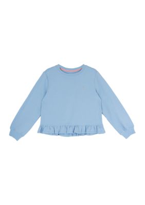 Crown & Ivy Girls 7-16 Ruffle Hem Sweatshirt