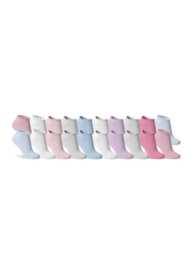 Xtreme Girls Lettuce Edge No Show Socks - Pack of 20