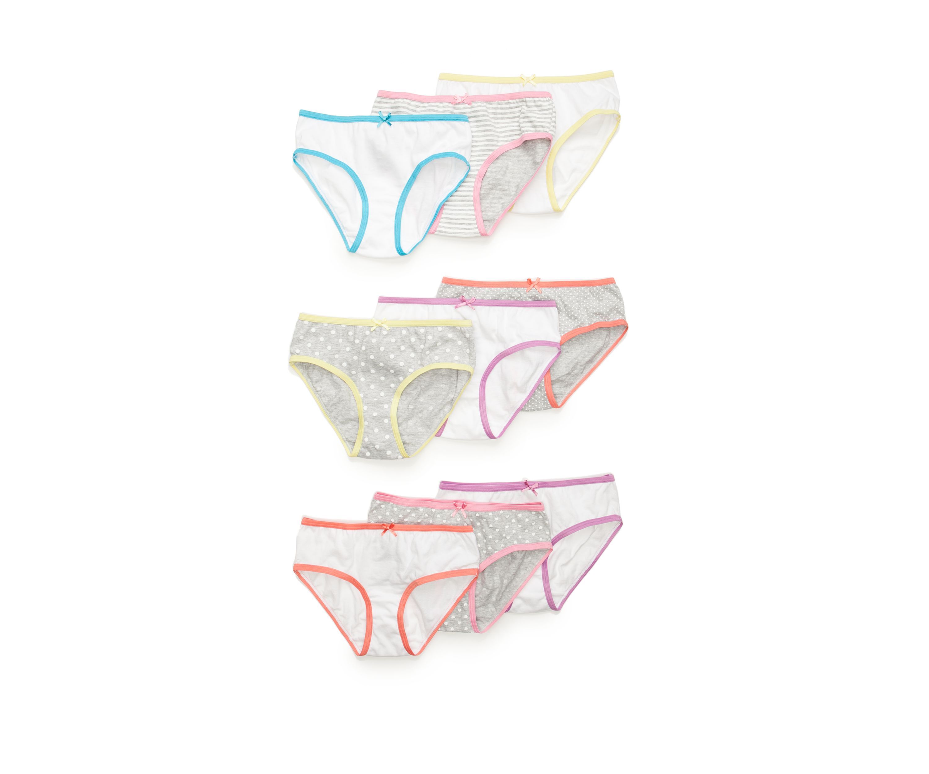 9-Pack Brief Underwear Girls 4-16