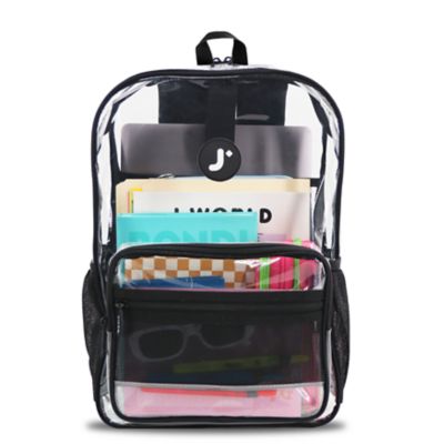 J World Kids Clear Laptop Backpack, Black