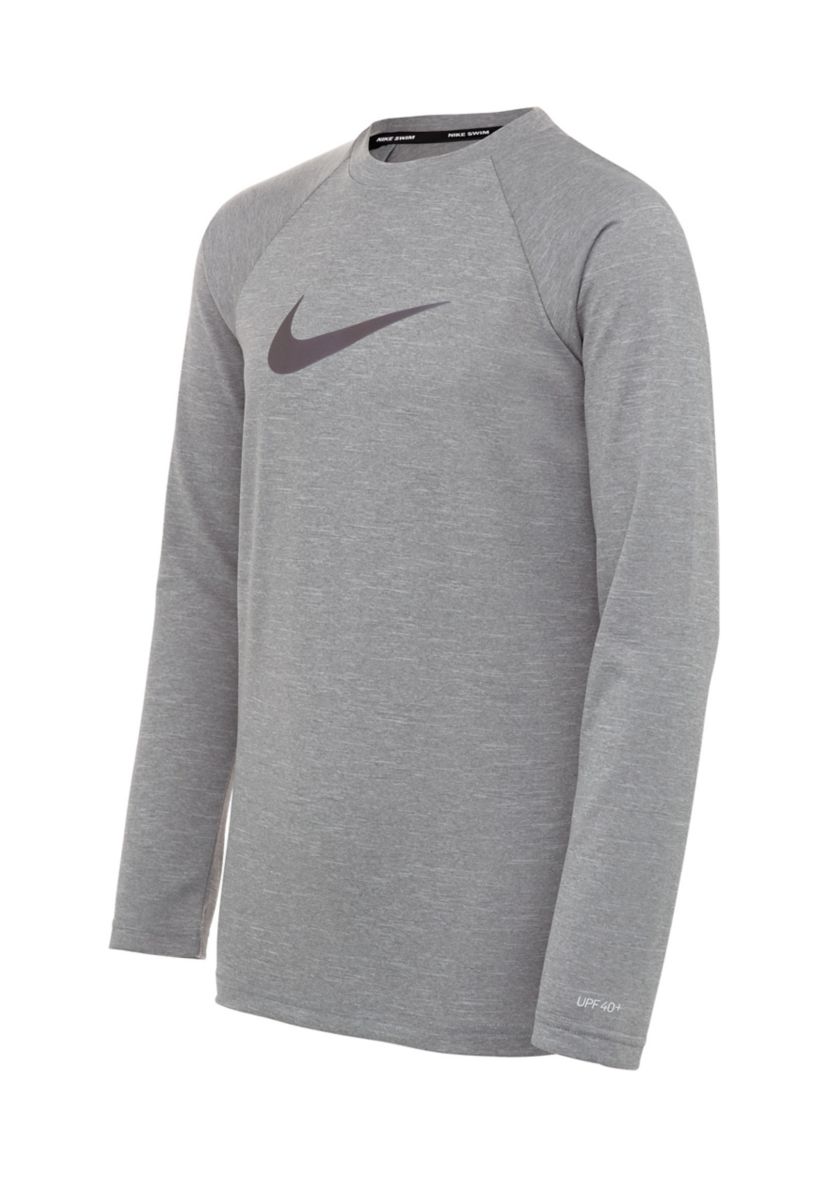 Boys 8-20 Heather Long Sleeve Hydroguard Swim Shirt
