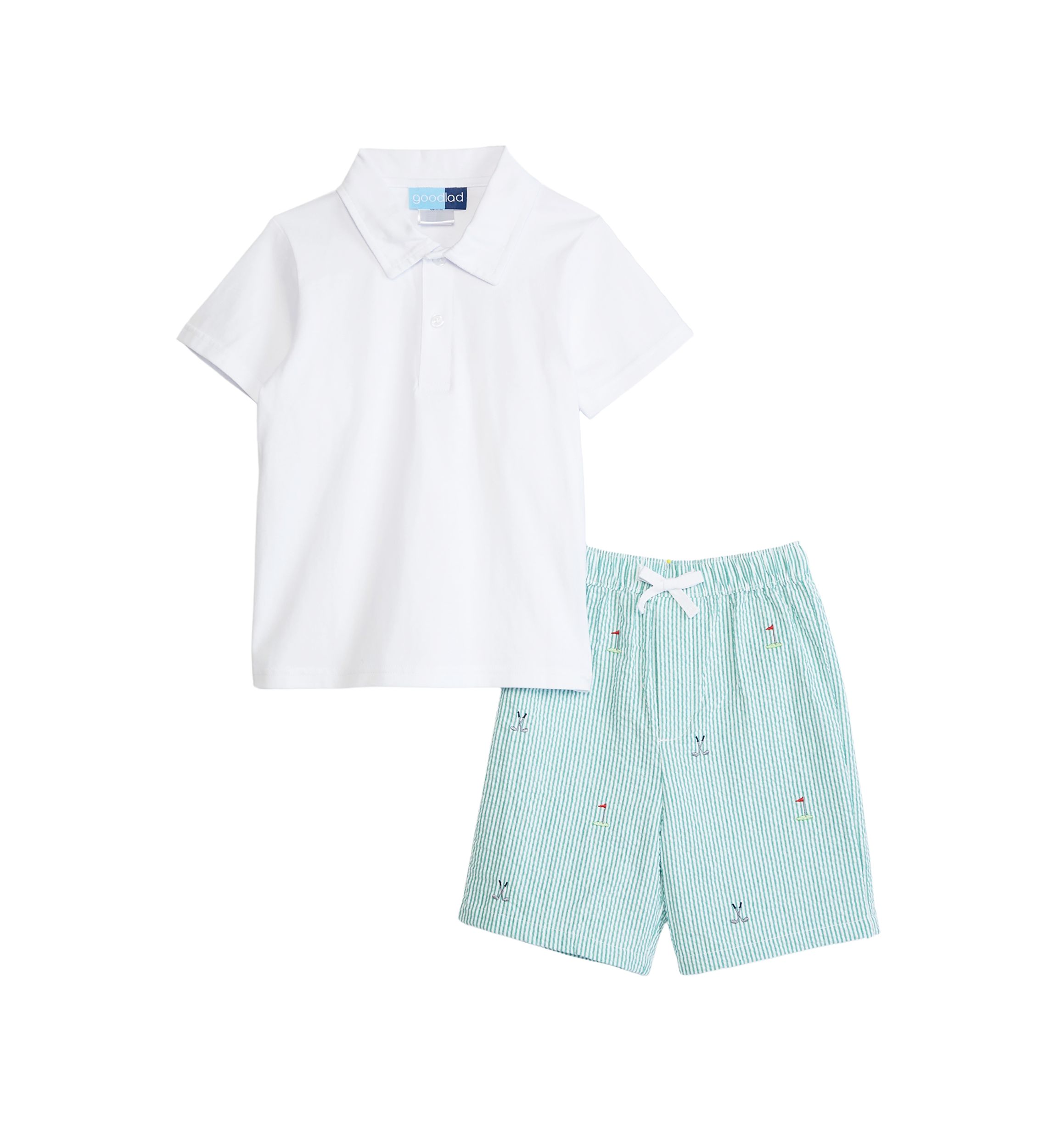 Boys 4-7 Polo Shirt and  Golf Printed Shorts Set