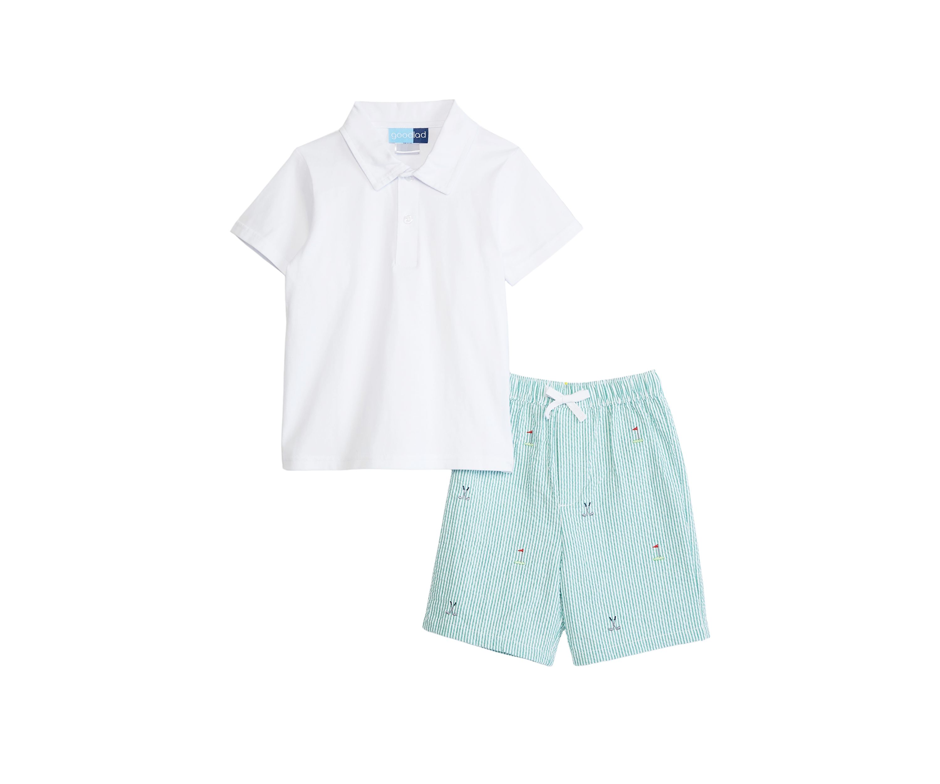 Boys 4-7 Polo Shirt and  Golf Printed Shorts Set