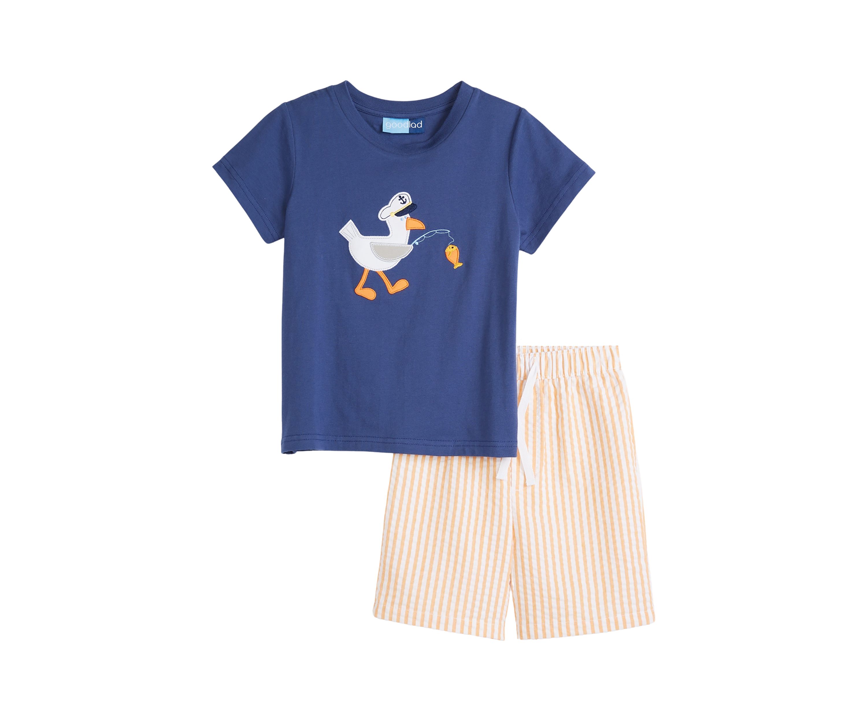 Boys 4-7 Seagull Graphic T-Shirt and Striped Shorts Set