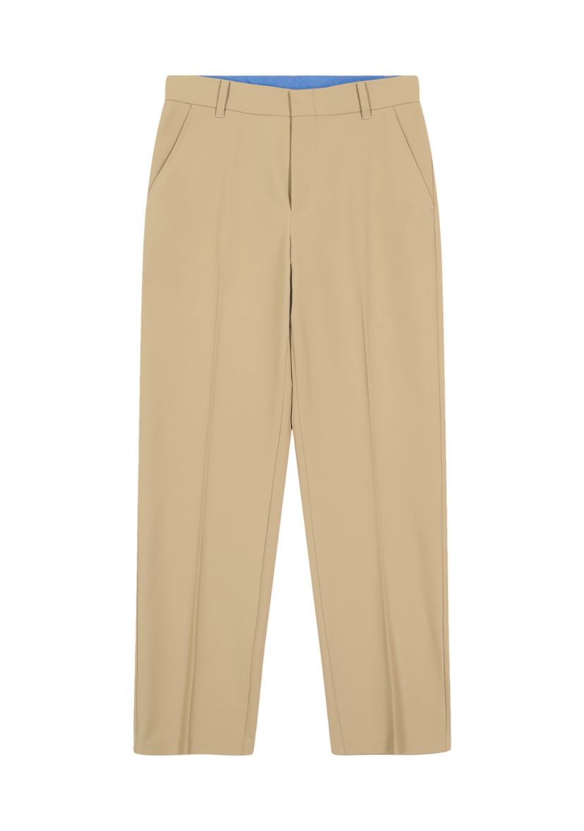 Boys 8-20 Flat Front Husky Stretch Solid Performance Pants