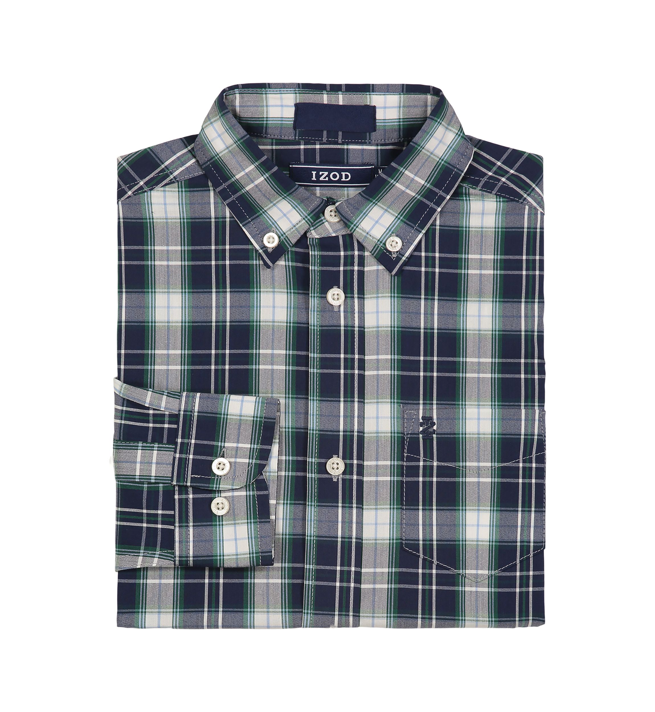 Boys 8-20 Long Sleeve Austin Plaid Stretch Shirt