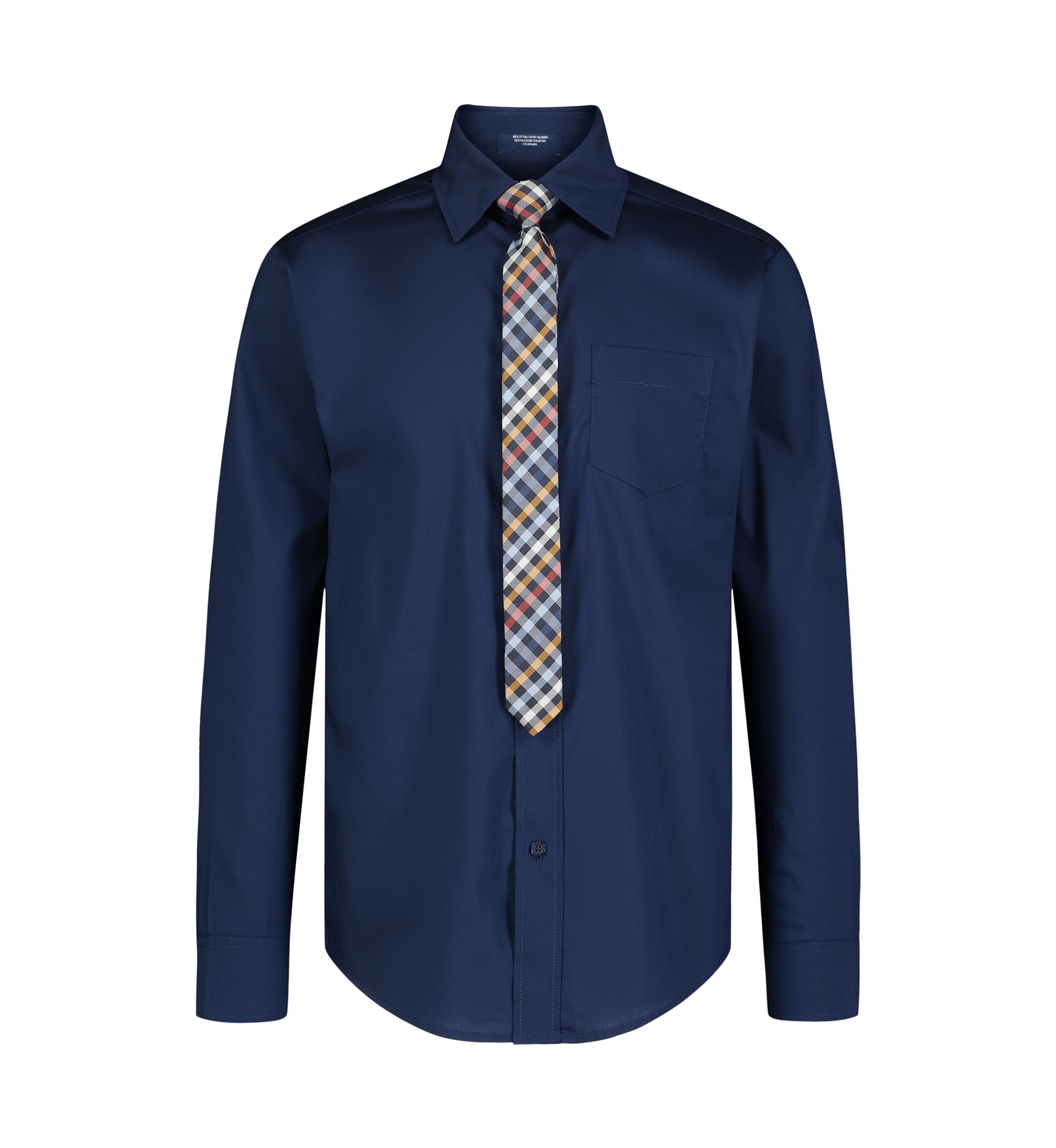 Boys 8-20 Solid Stretch Dress Shirt with tie