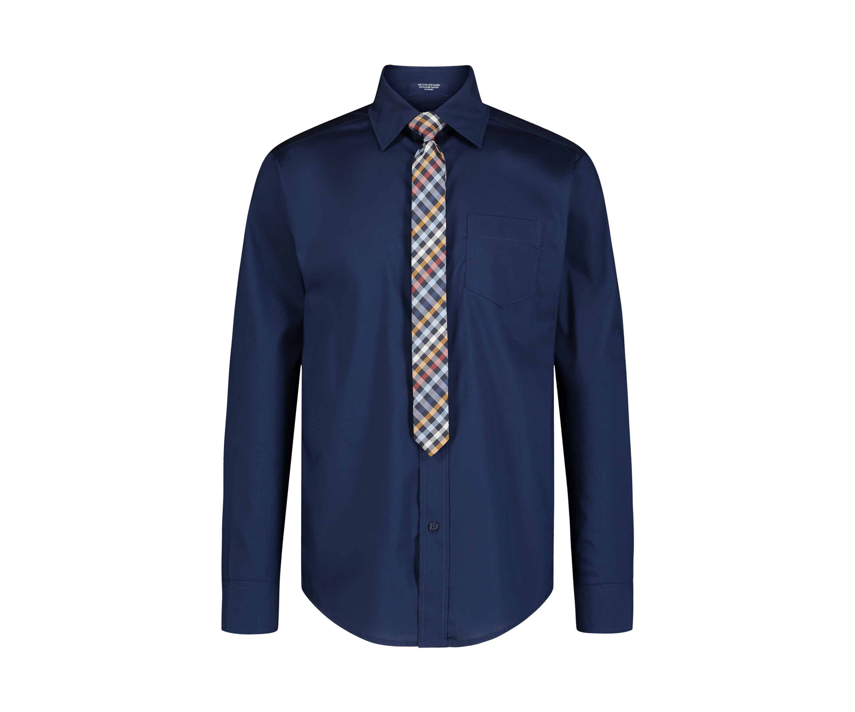 Boys 8-20 Solid Stretch Dress Shirt with tie