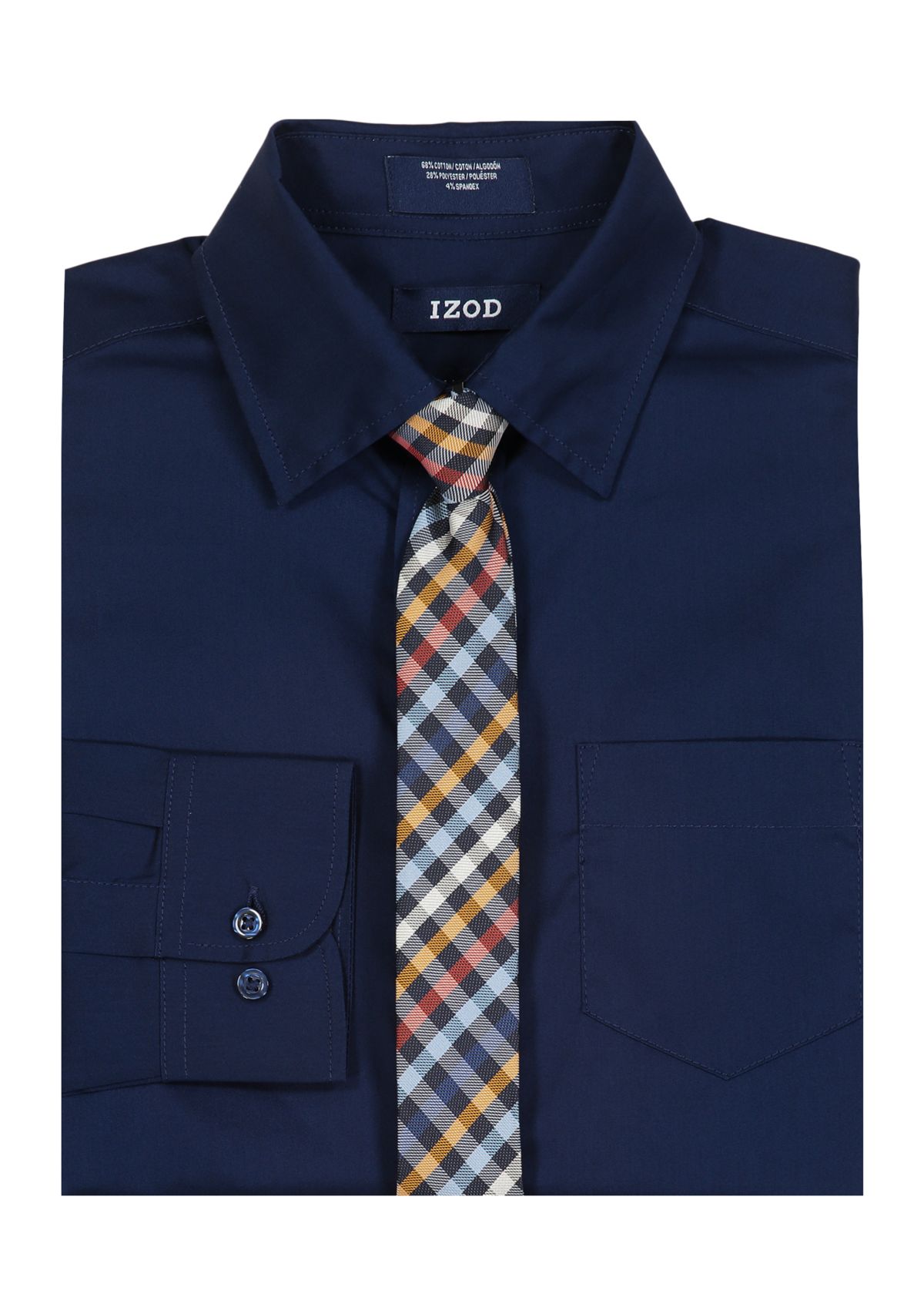 Boys 8-20 Solid Stretch Dress Shirt with tie