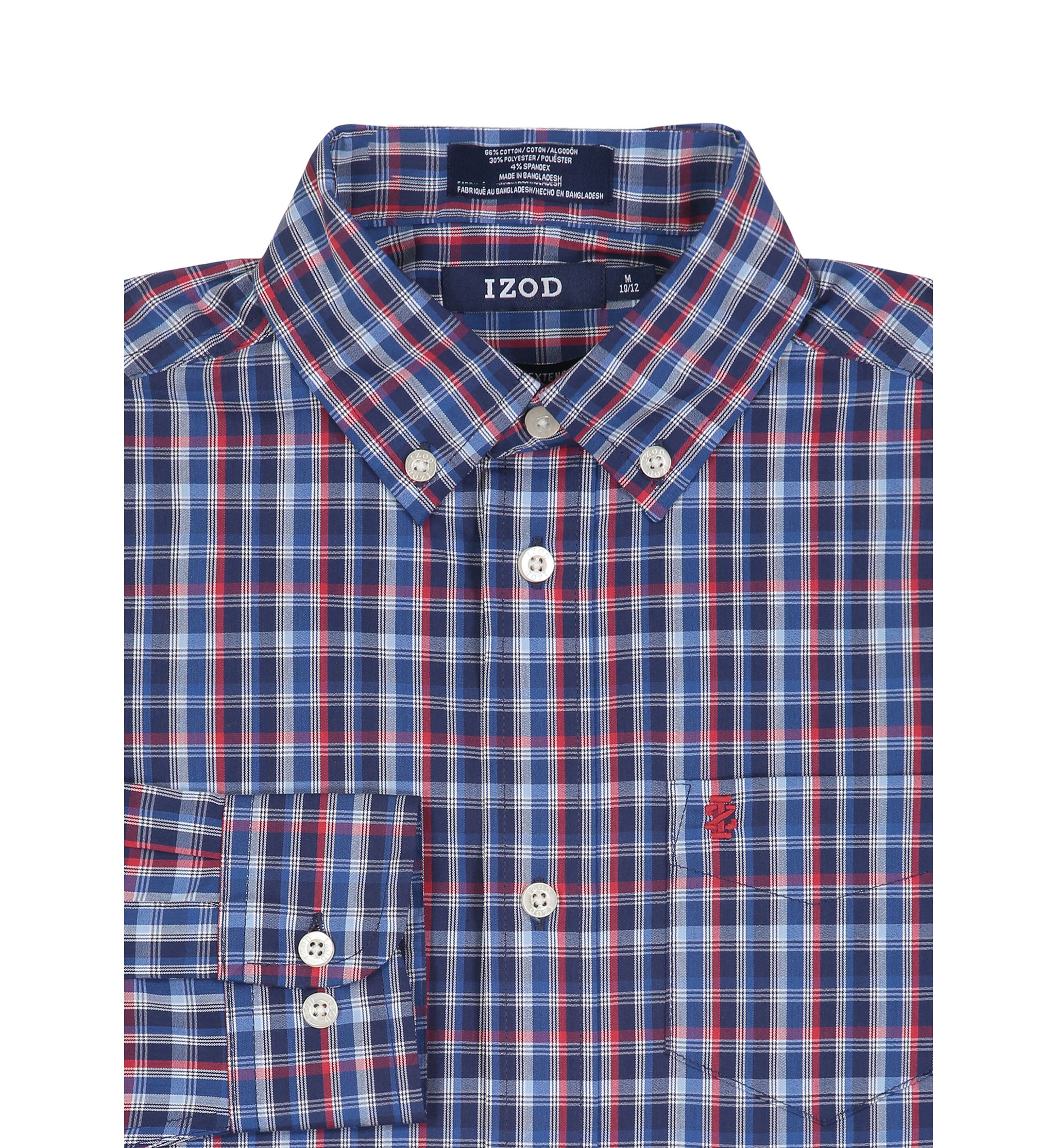 Boys 8-20 Long Sleeve Stretch Sleepy Hollow Plaid Shirt