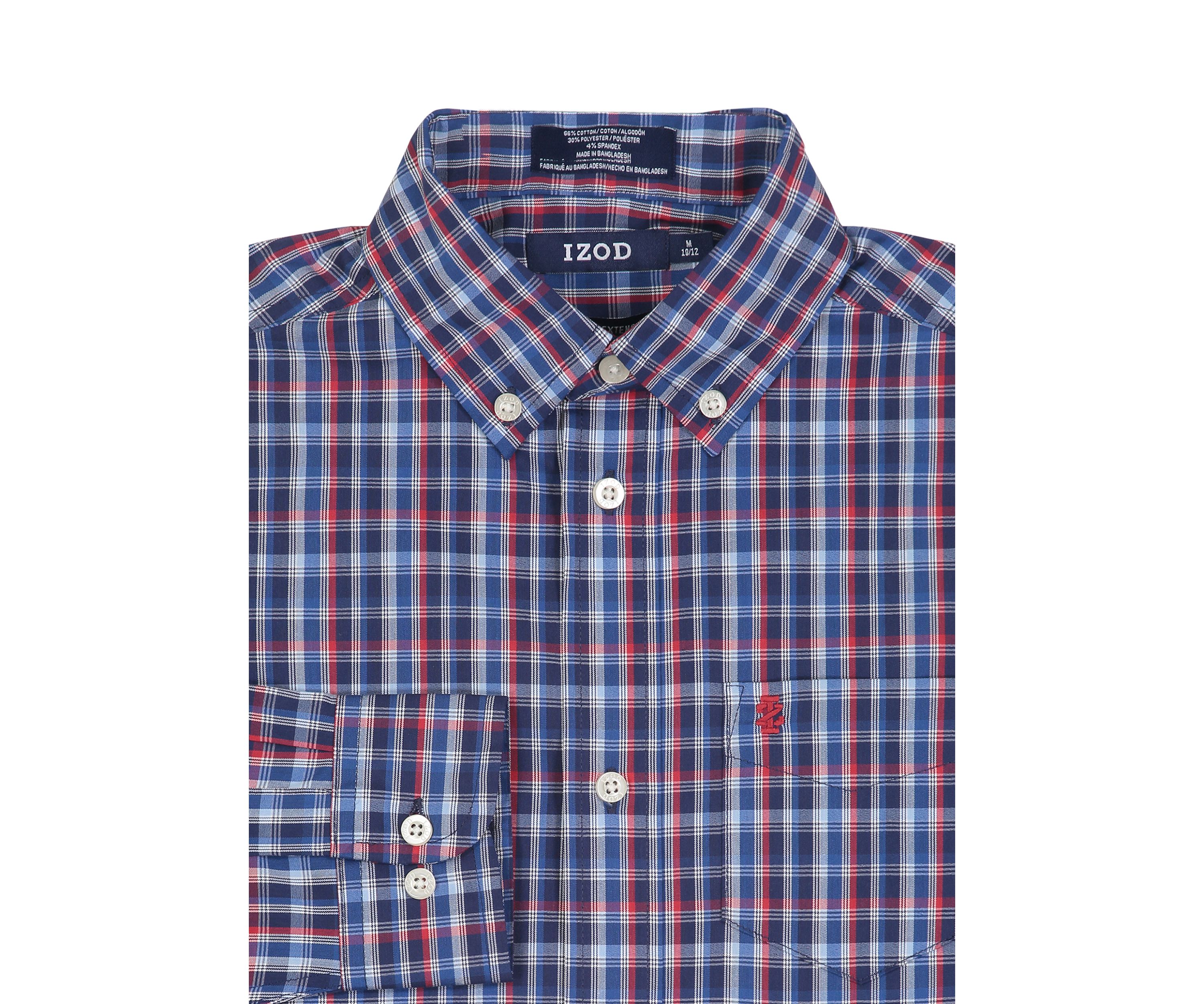 Boys 8-20 Long Sleeve Stretch Sleepy Hollow Plaid Shirt