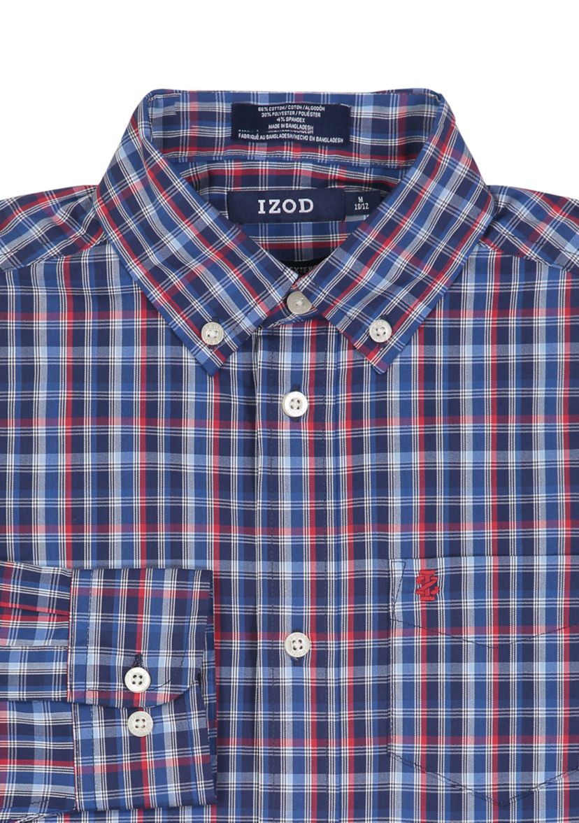 Boys 8-20 Long Sleeve Stretch Sleepy Hollow Plaid Shirt