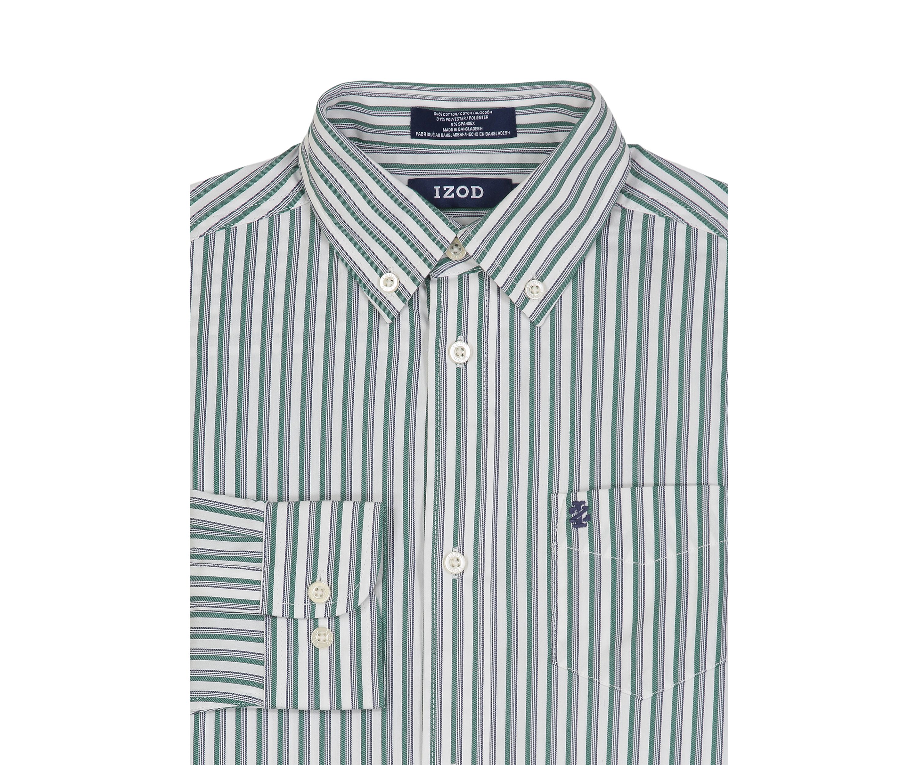 Boys 8-20 Long Sleeve Stretch Variegated Stripe Shirt