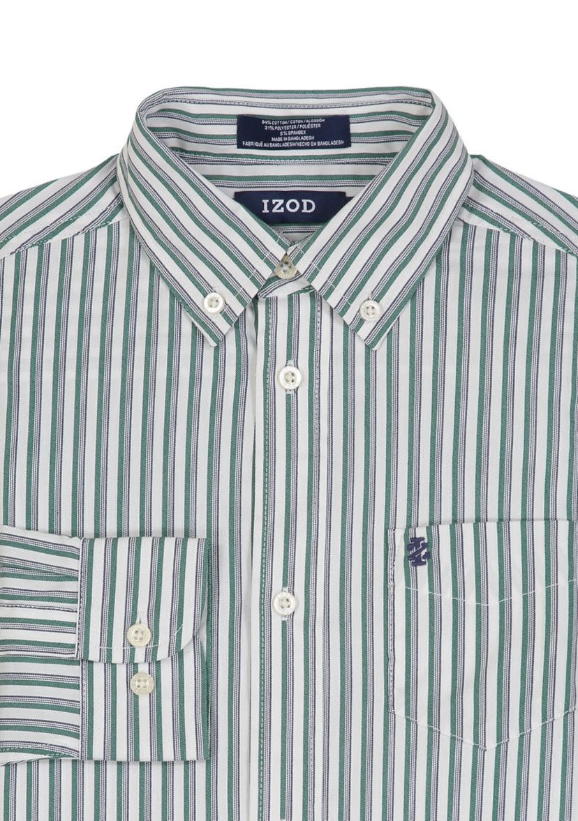 Boys 8-20 Long Sleeve Stretch Variegated Stripe Shirt