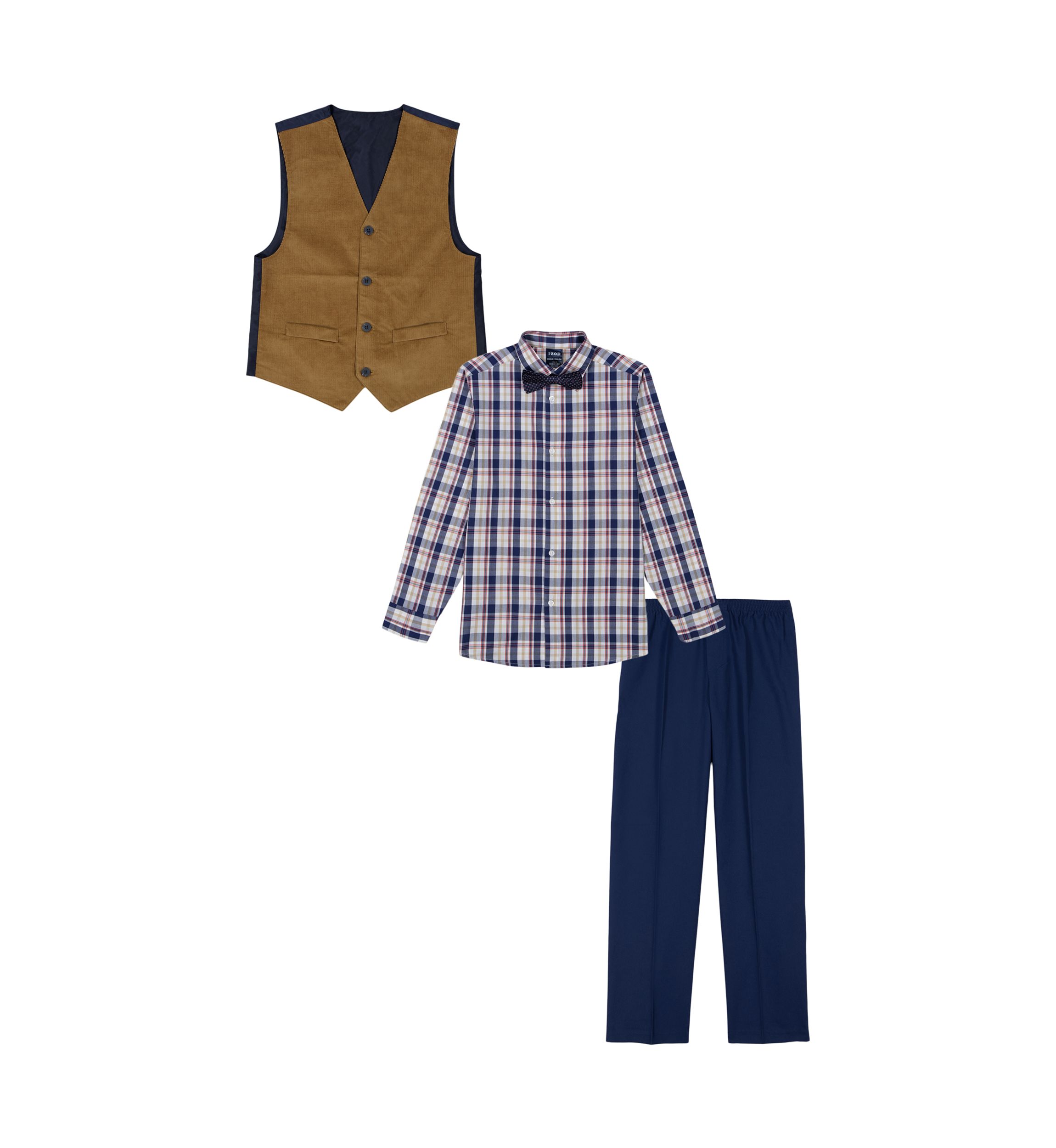 Boys 4-7 Corduroy Duo Vest Set with Bowtie