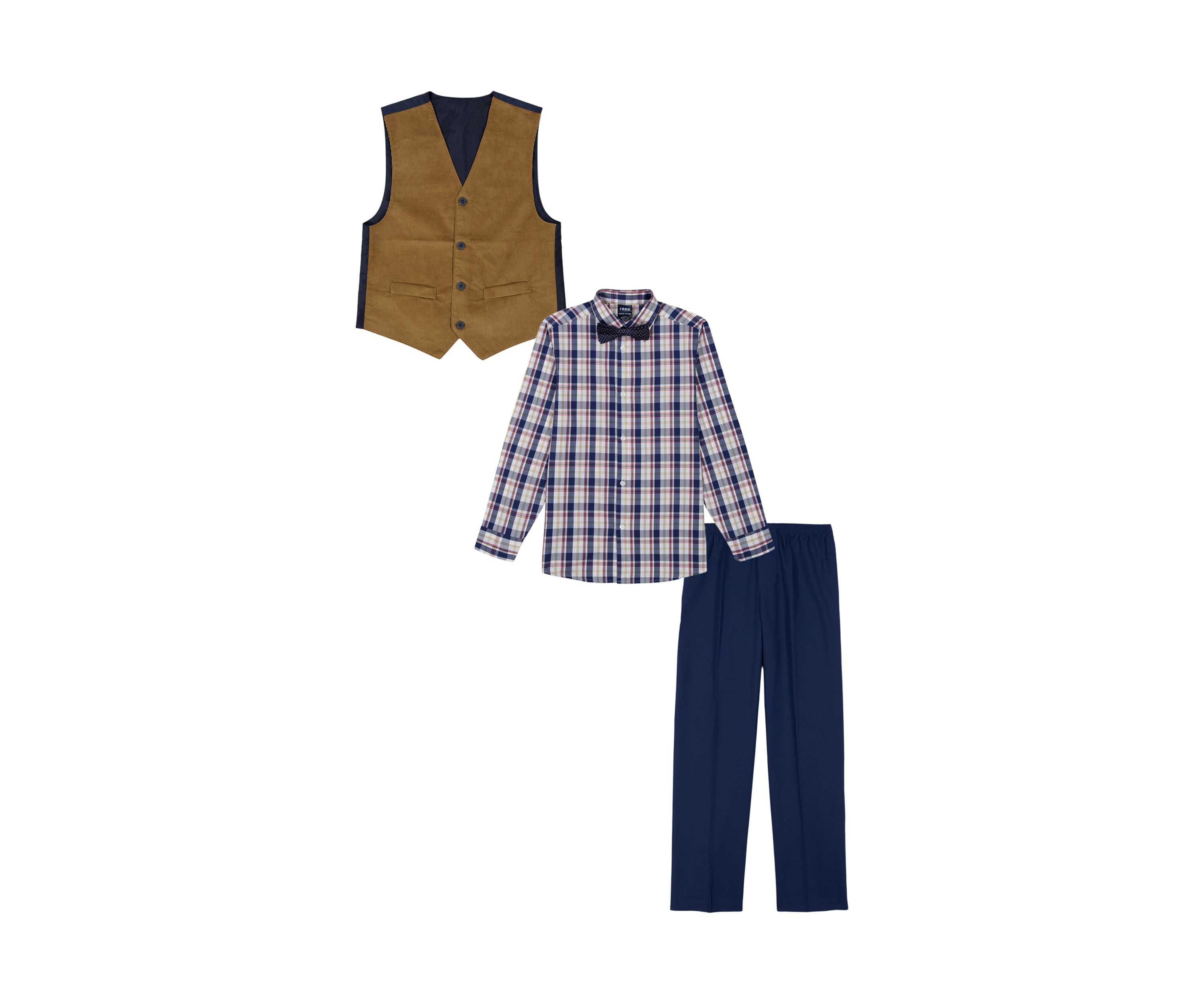 Boys 4-7 Corduroy Duo Vest Set with Bowtie
