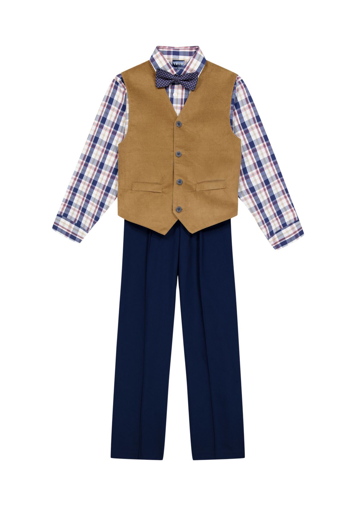 Boys 4-7 Corduroy Duo Vest Set with Bowtie