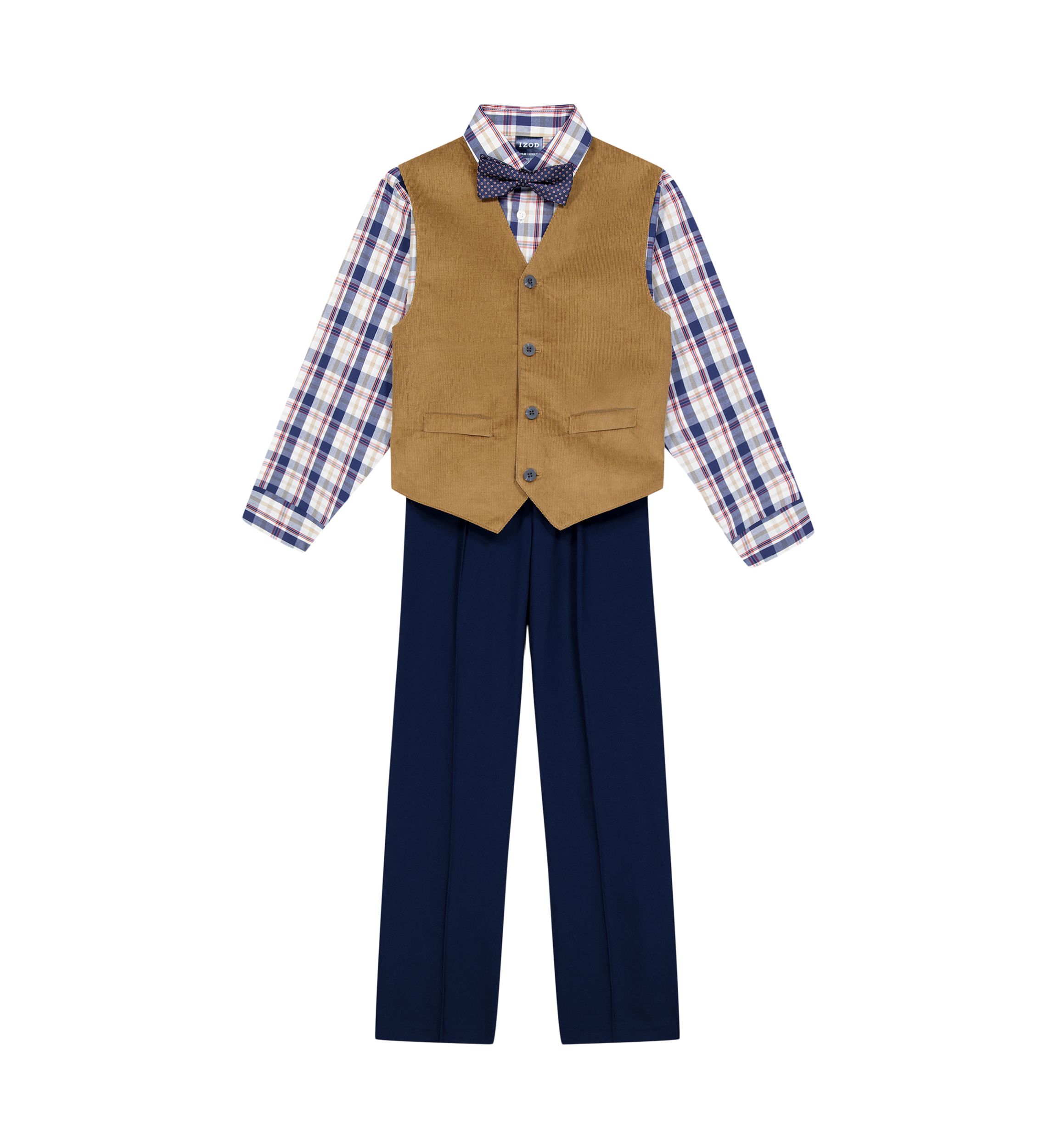 Boys 4-7 Corduroy Duo Vest Set with Bowtie