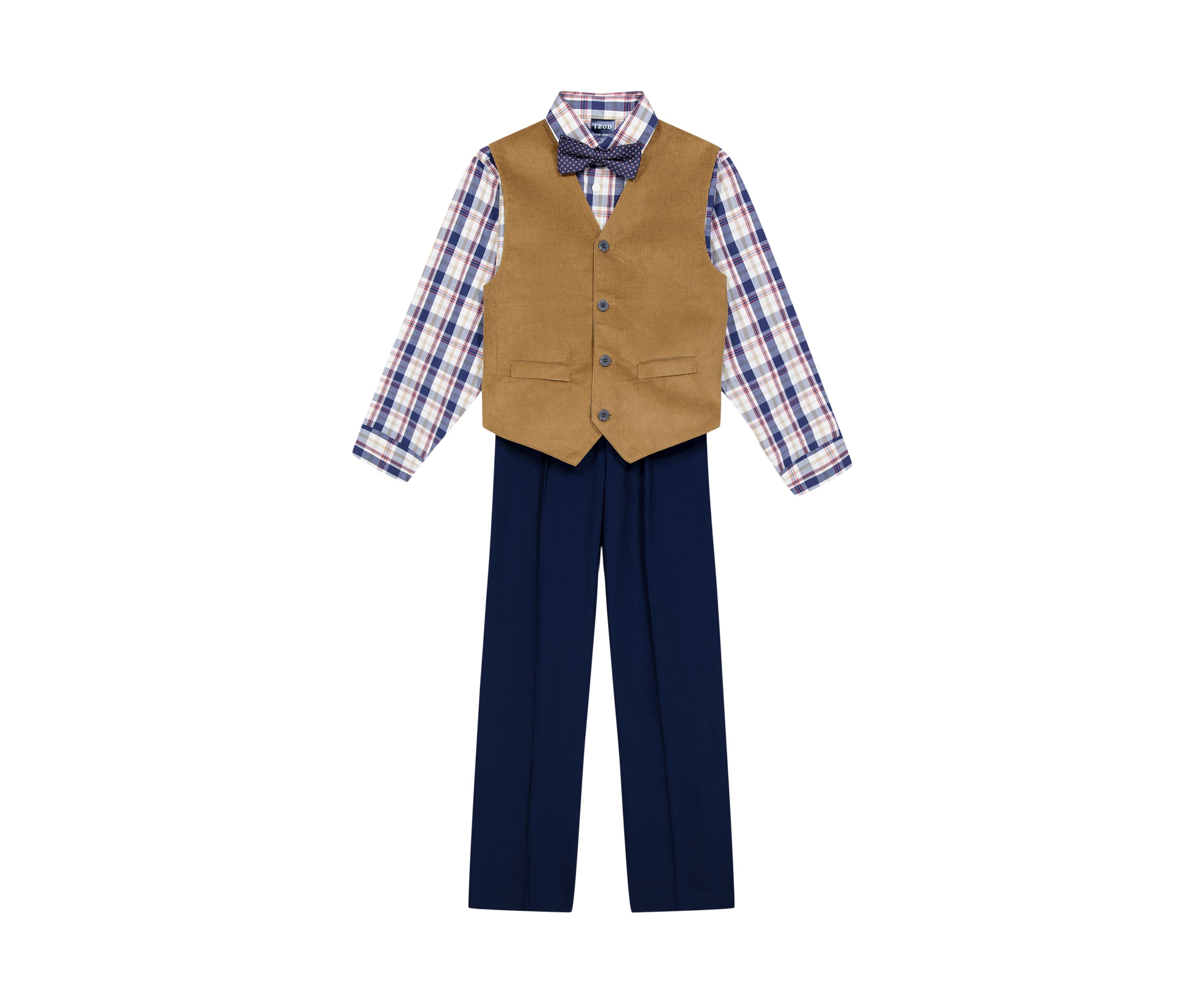 Boys 4-7 Corduroy Duo Vest Set with Bowtie
