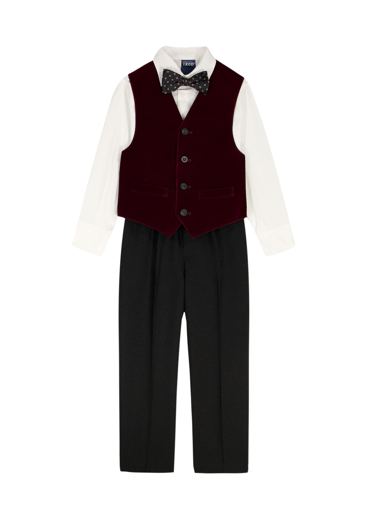 Boys 4-7 Plaid Cord Vest Bow Tie Set