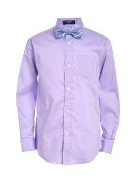 button down shirt bow tie