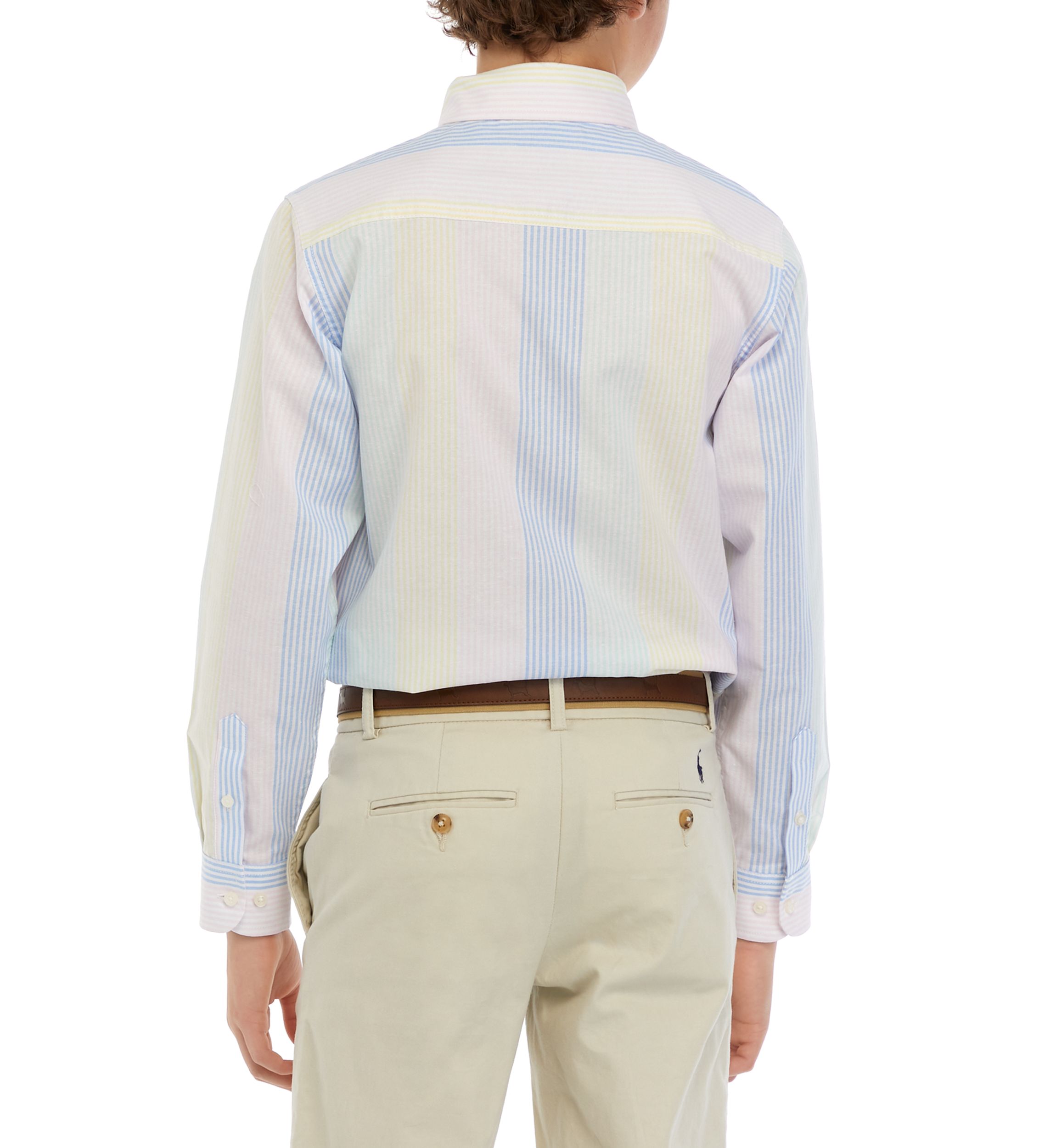 Boys 8-20 Long Sleeve Multi Stripe Oxford Shirt