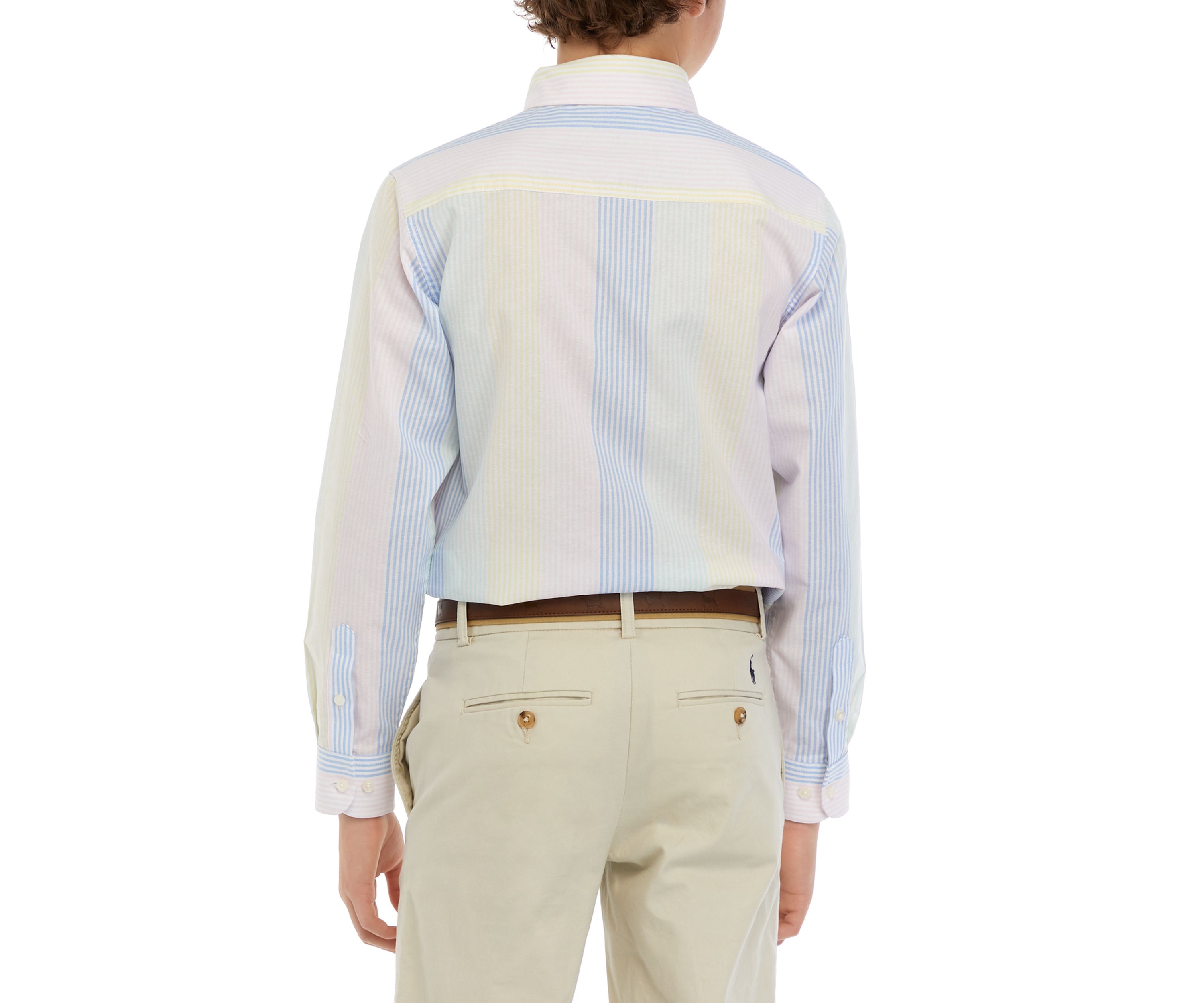Boys 8-20 Long Sleeve Multi Stripe Oxford Shirt