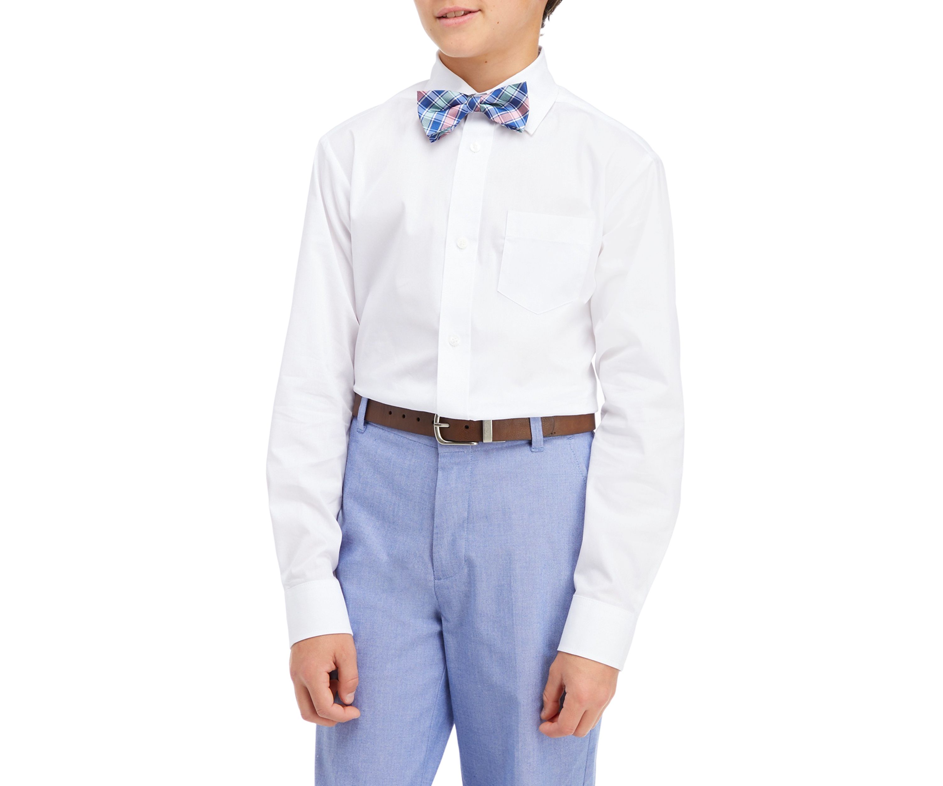 Boys 8-20 Solid Dress Shirt and Bow Tie Set