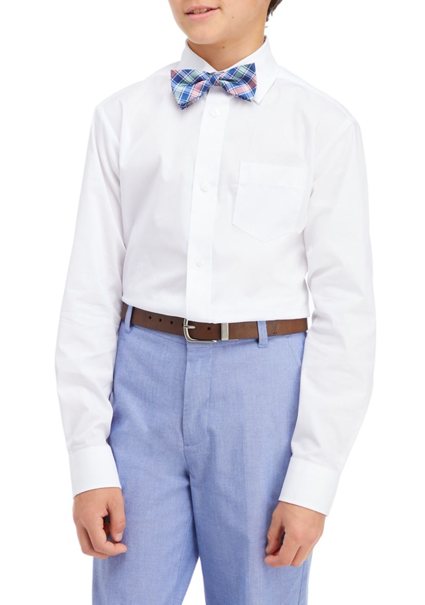 Boys 8-20 Solid Dress Shirt and Bow Tie Set